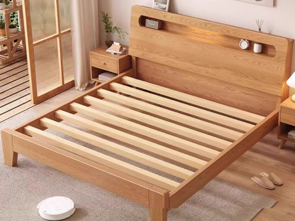 Solid wood bed frame metal bed frame