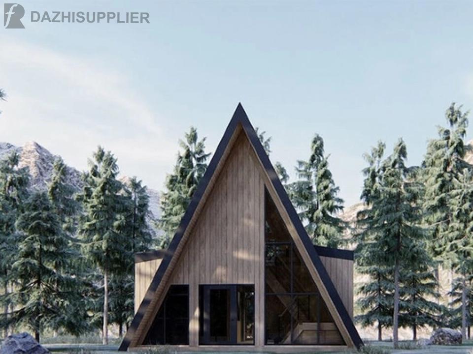 Custom Fast Prefabricated Hotel A Frame Cabin With Steel Structure