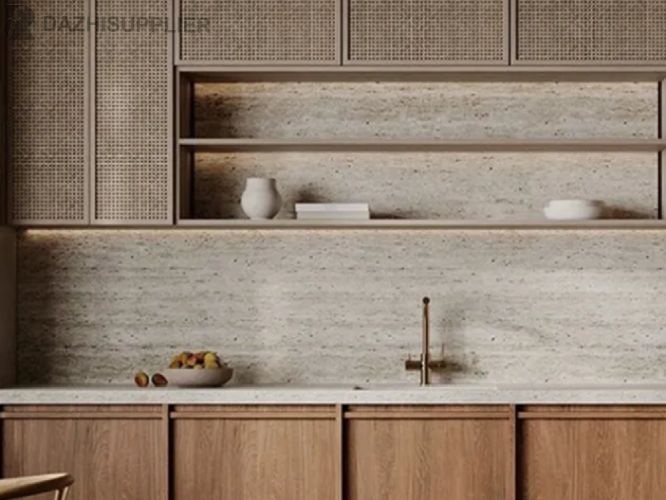 Modern Rattan Solid Wood Kitchen Cabinets